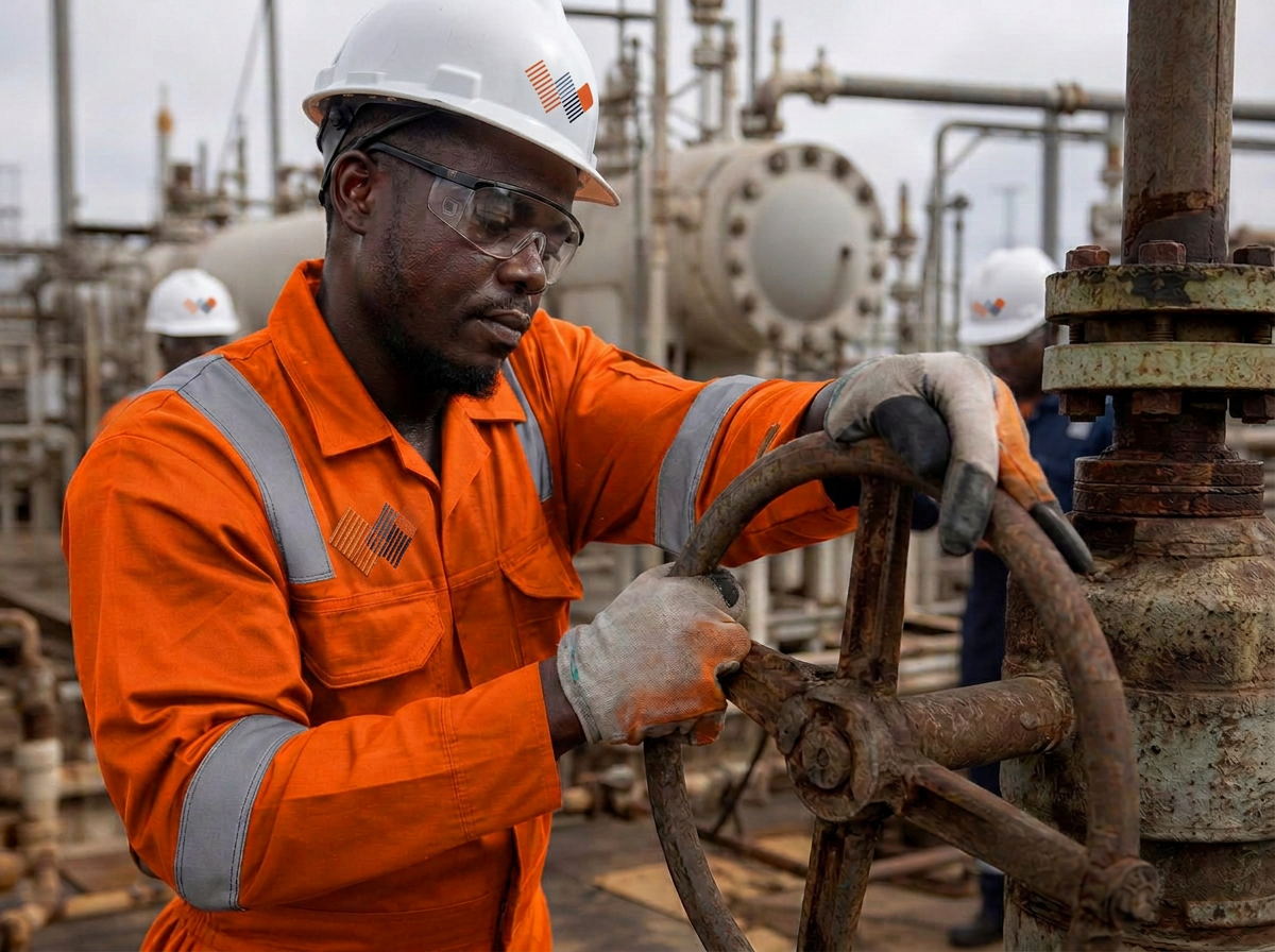 Production facility pipework and separators under maintenance